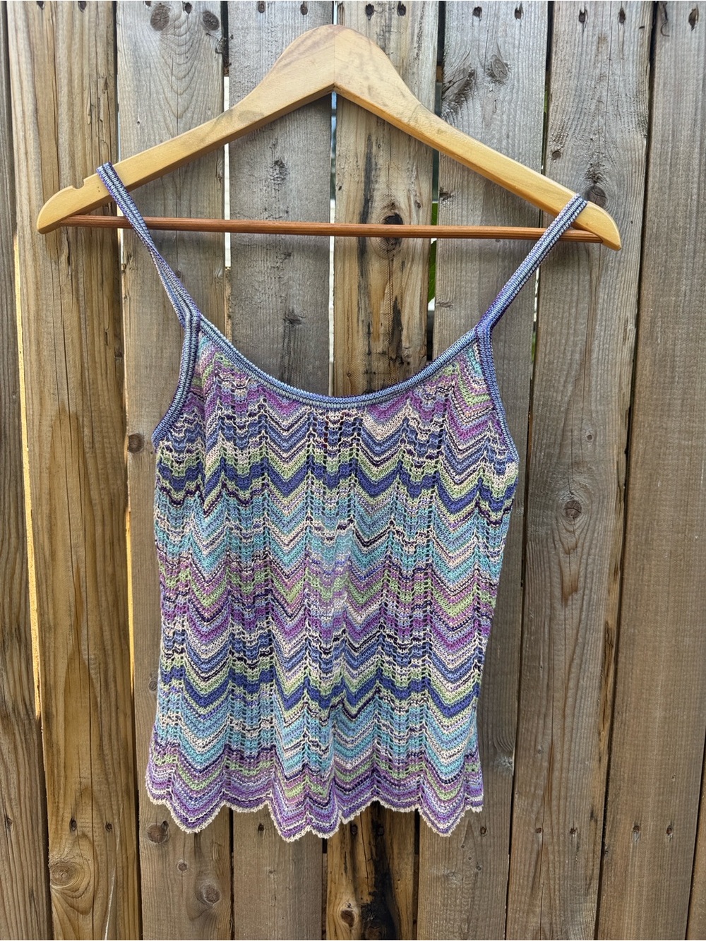 Missoni Multicolor Chevron Crochet tank top